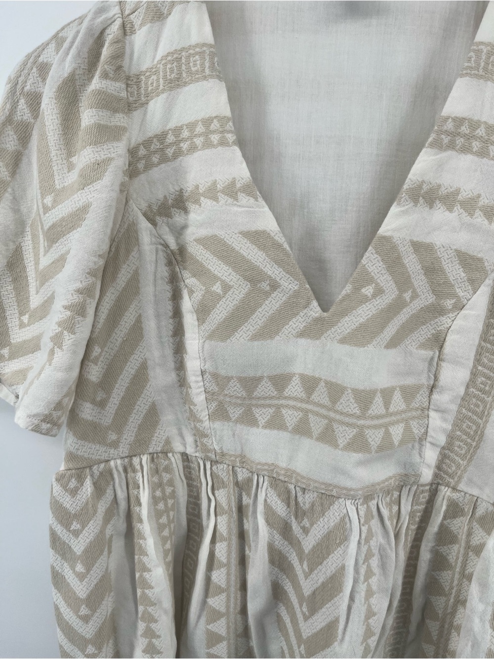 Old Navy Jacquard Cotton Blend Mini Dress XS Petite Cream - Picture 8 of 10